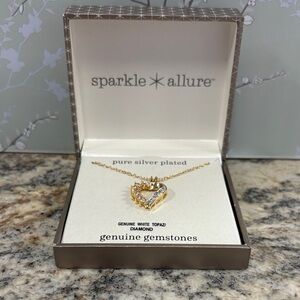 Sparkle Allure Gold and Silver Heart Necklace